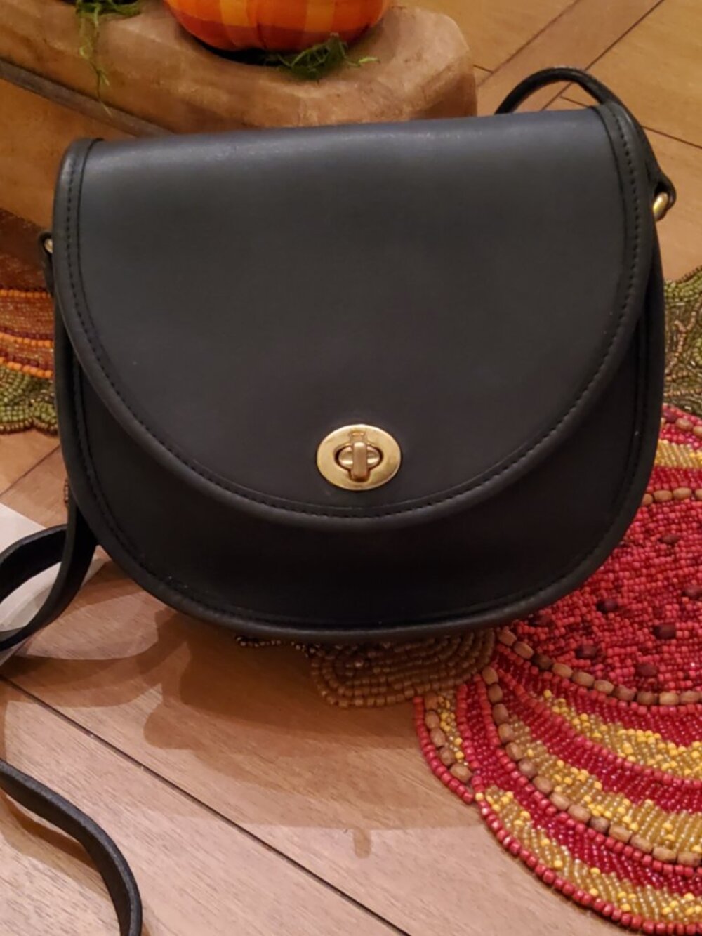 Authenticated Vintage Coach Watson Crossbody bag in Navy Blue + Hangtag